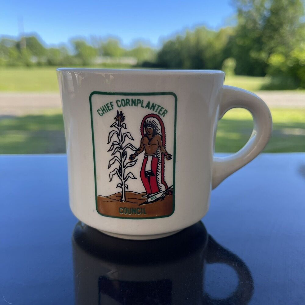 Chief Corn Planter Council Coffee Mug Service Cup BSA Boy‎ Scouts Vintage